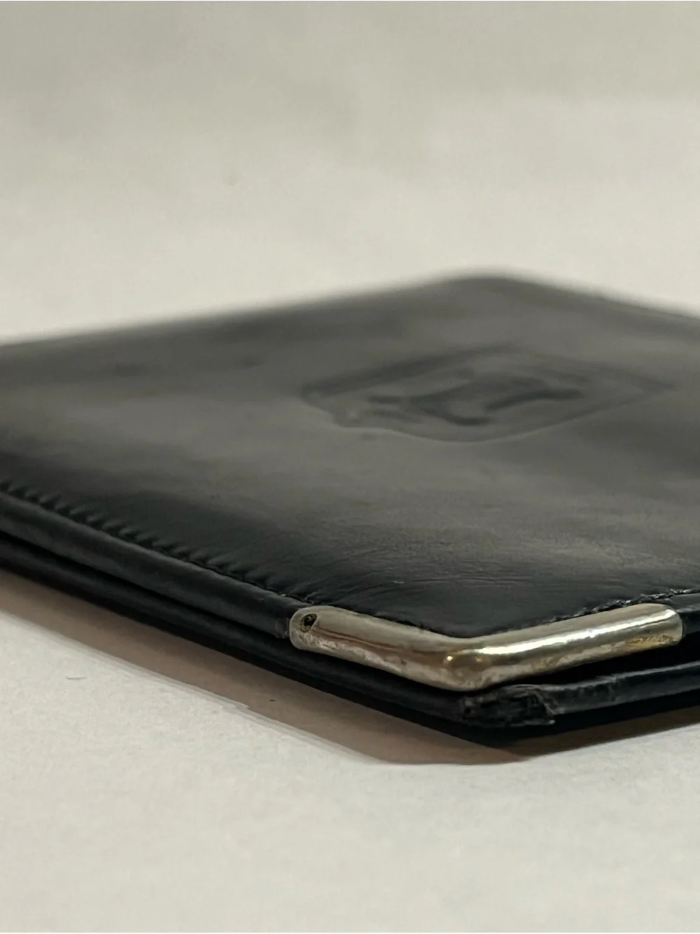 Celine Vintage Blason Black Leather Bifold Wallet
